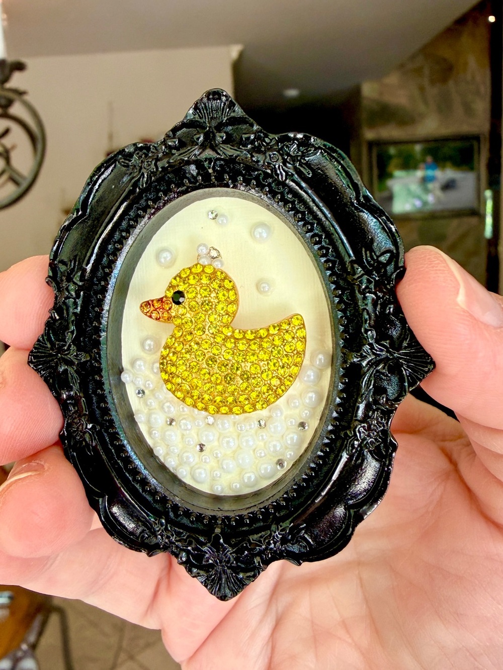 Bubble Bath Buddies / Mini Framed Magnet Set with Easels / Puppy & Duck - Picture 3 of 5